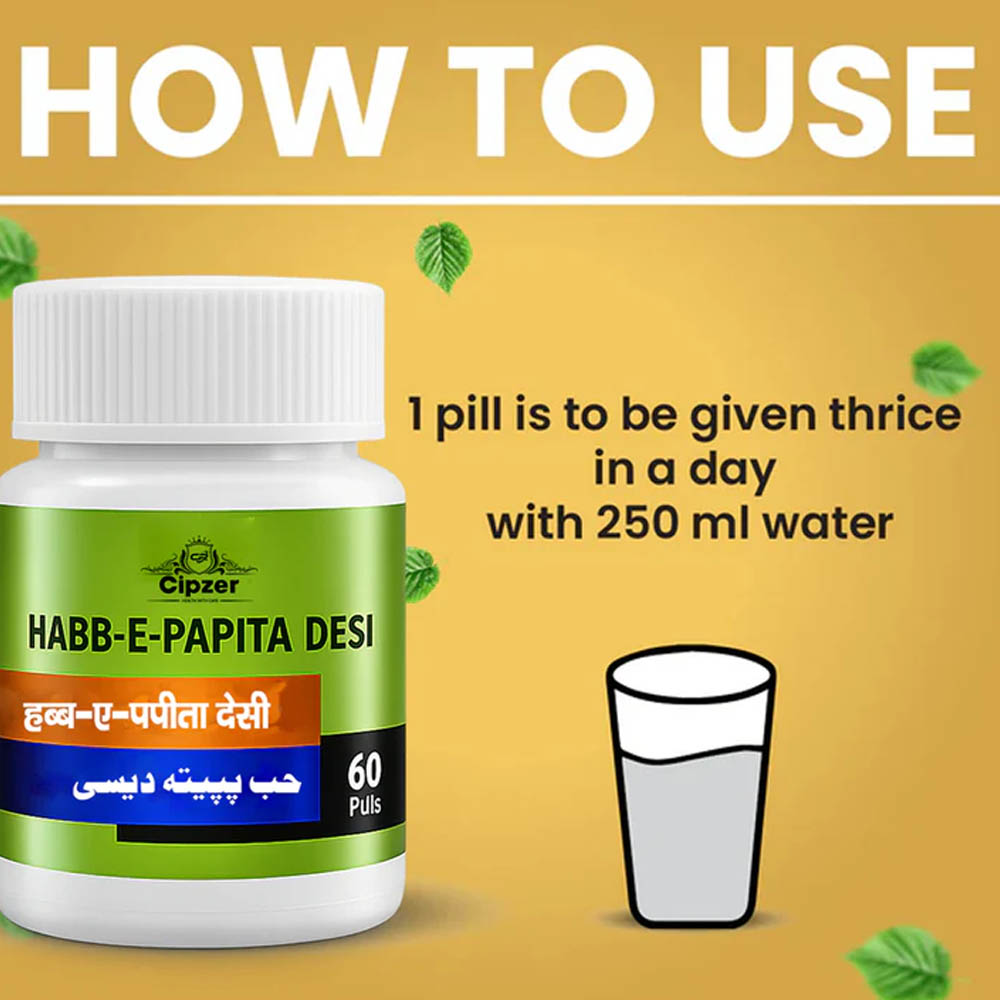 Cipzer Habb-E-Papita Desi Pills 60 | Unani Digestive Support | For Indigestion, Gas, Bloating & Constipation - Image 4